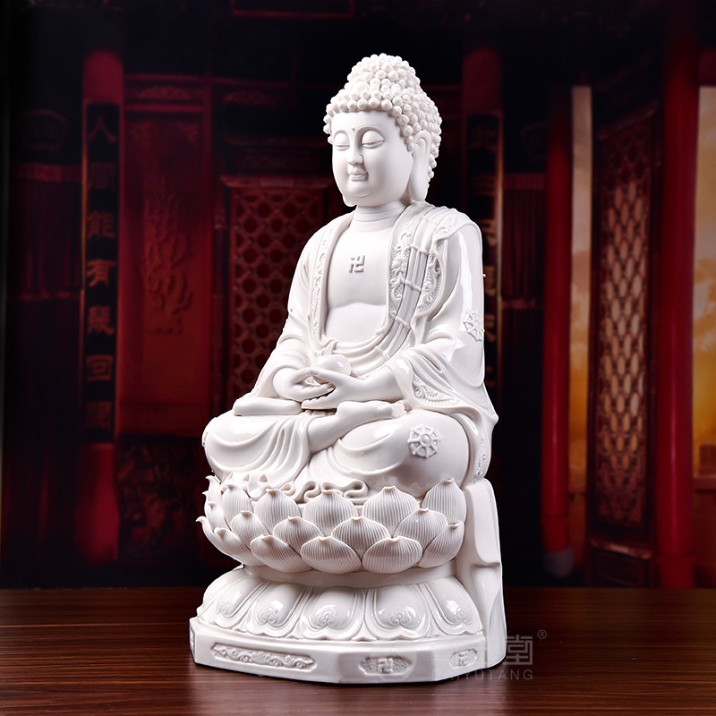 Yutang dai dehua ceramic Buddha amitabha Buddha triple gem home furnishing articles for lotus Buddha D21-08