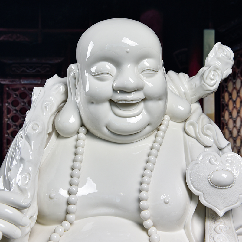 Yutang dai ceramic big Buddha floor furnishing articles vestibular adornment/1 m Gao Lishi maitreya D12-34