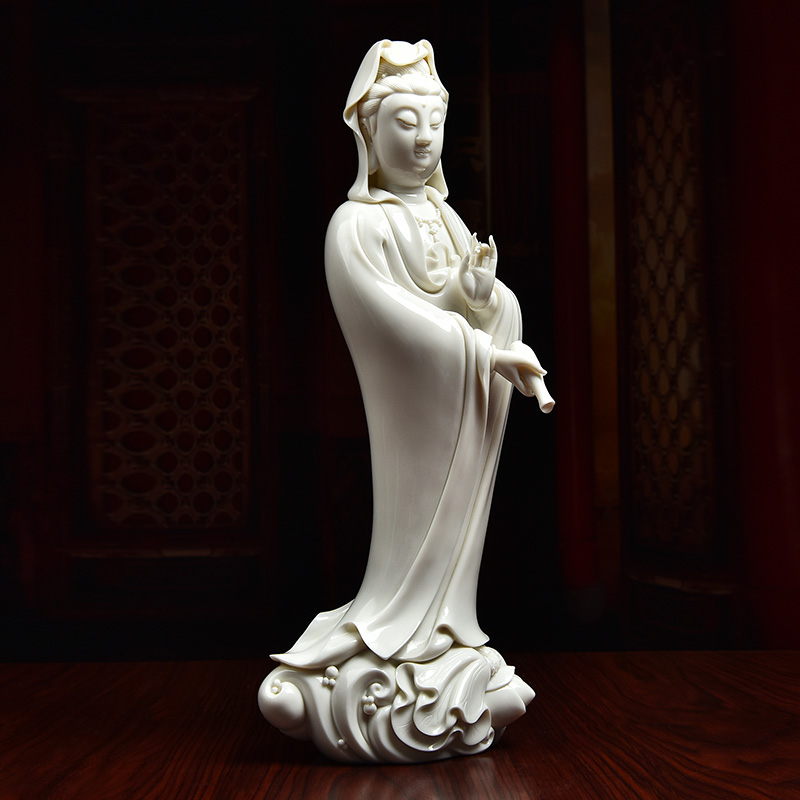 Yutang dai furnishing articles dehua white porcelain ceramic avalokitesvara figure of Buddha its/lotus guanyin D20-24