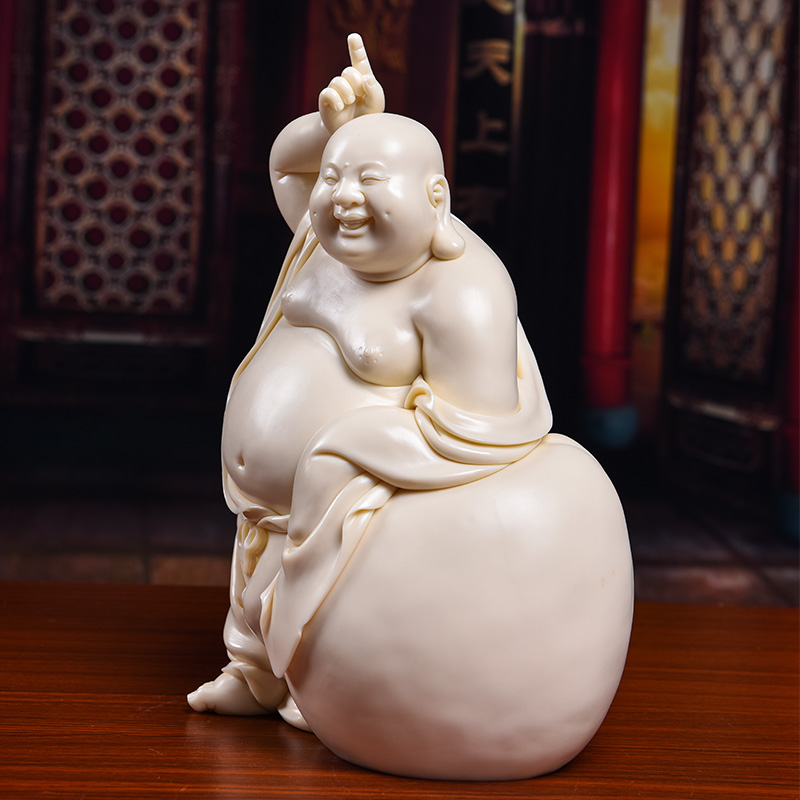 Yutang dai boutique works dehua porcelain carving jade huang maitreya Lin Jiansheng masters/D03-168 e