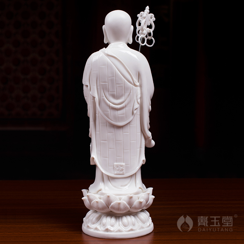 Yutang dai dehua white porcelain ceramic Buddha Buddha worship that occupy the home furnishing articles made lotus temple earth treasure bodhisattva tucked away