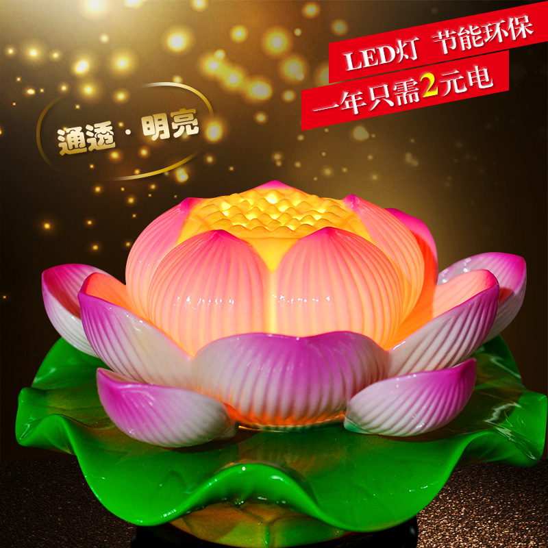 Yutang dai ceramic Buddha before furnishing articles for buddhist temple consecrate Buddha lotus Buddha with supplies GongDeng colorful lotus lamp Buddha