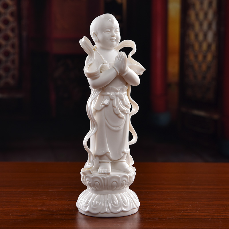 Yutang dai ceramic gold supplies TongZiLong getting home temple consecrate guanyin bodhisattva figure of Buddha furnishing articles