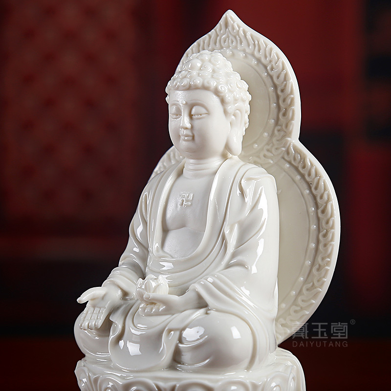 Yutang dai ceramic 7 inches with screen gems Buddha amitabha medicine the guru Buddha sakyamuni Buddha enshrined at home