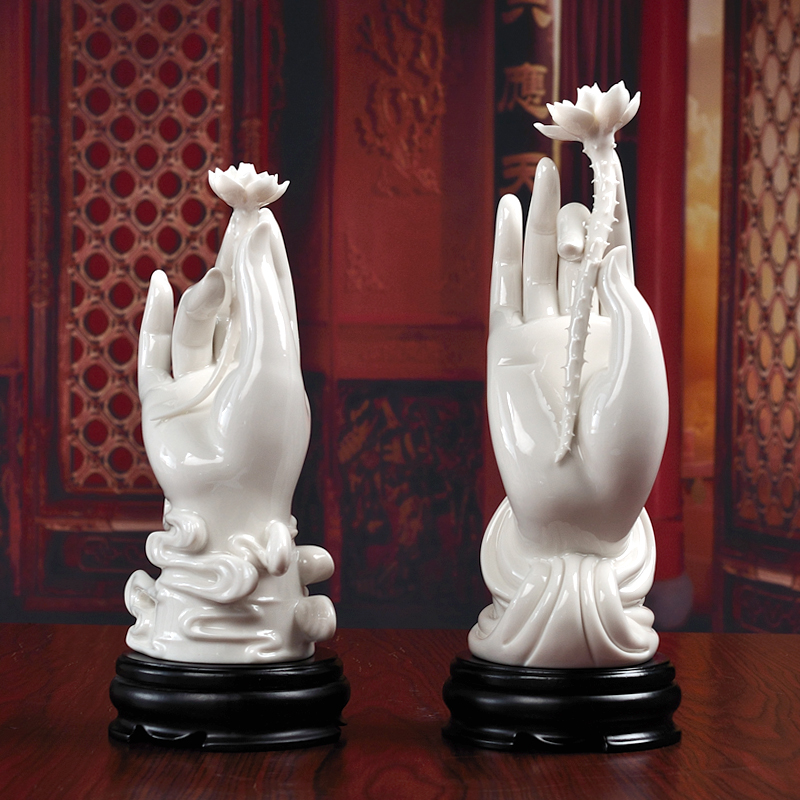 Yutang dai Buddha with supplies for the Buddha temple ceramics handicraft furnishing articles/xiangyun lotus hand D20-103 - b