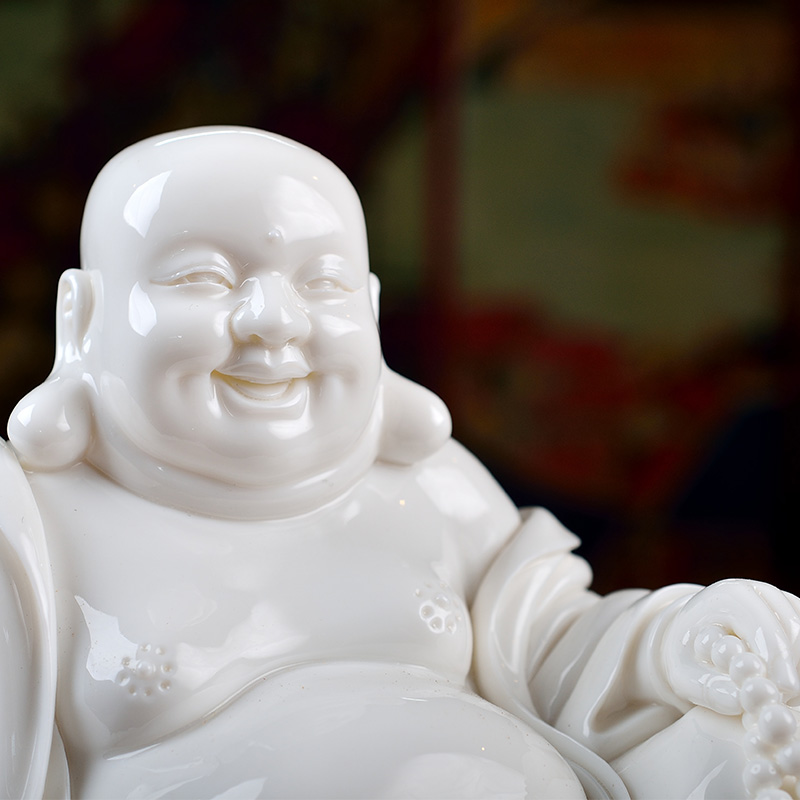 Masters of yutang dai Lin Luyang white marble porcelain penjing collection/8 inches at ease maitreya D01-012