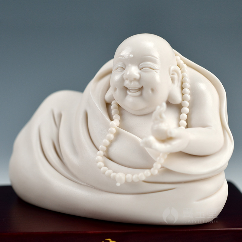 Porcelain carving master production is pulled from the shelves 】 【 Su Youde/4 inch bag maitreya 3/sets