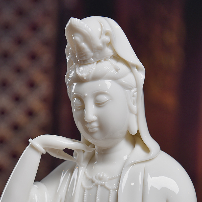 Yutang dai dehua white porcelain to see if the sound of Buddha furnishing articles Zheng Jinxing manually signed a limited edition of avalokitesvara