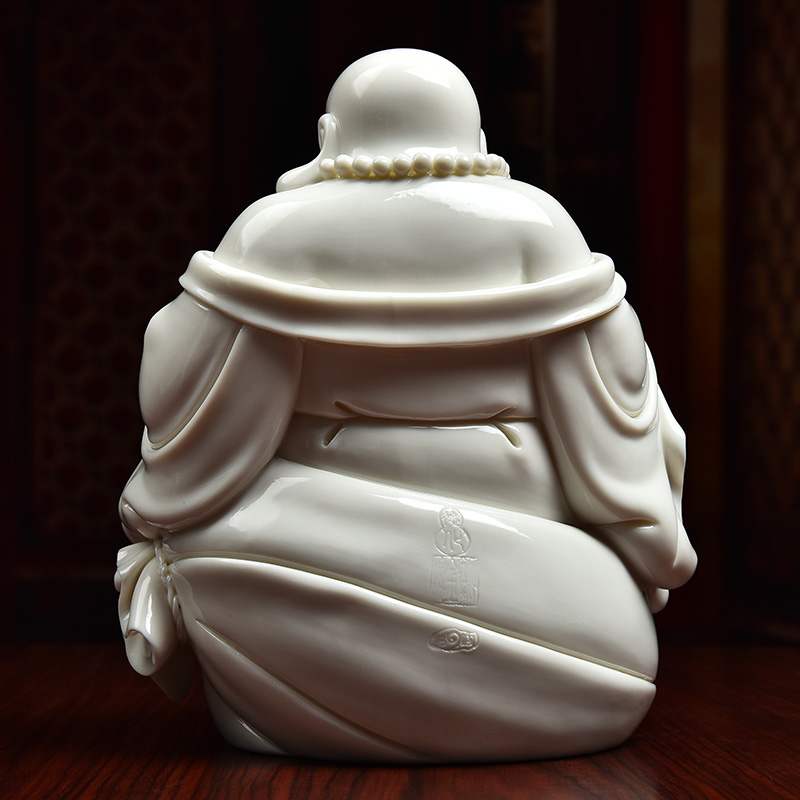 Yutang dai desktop furnishing articles dehua white porcelain ceramic sitting room office laughing Buddha maitreya D20-23/cloth bag