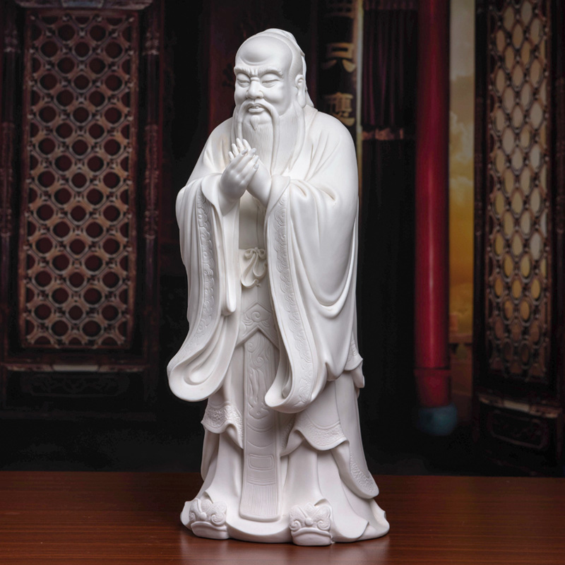 Yutang dai Confucius statute of Buddha furnishing articles dehua white porcelain art works Liu Mingzhi Confucius/D19-27