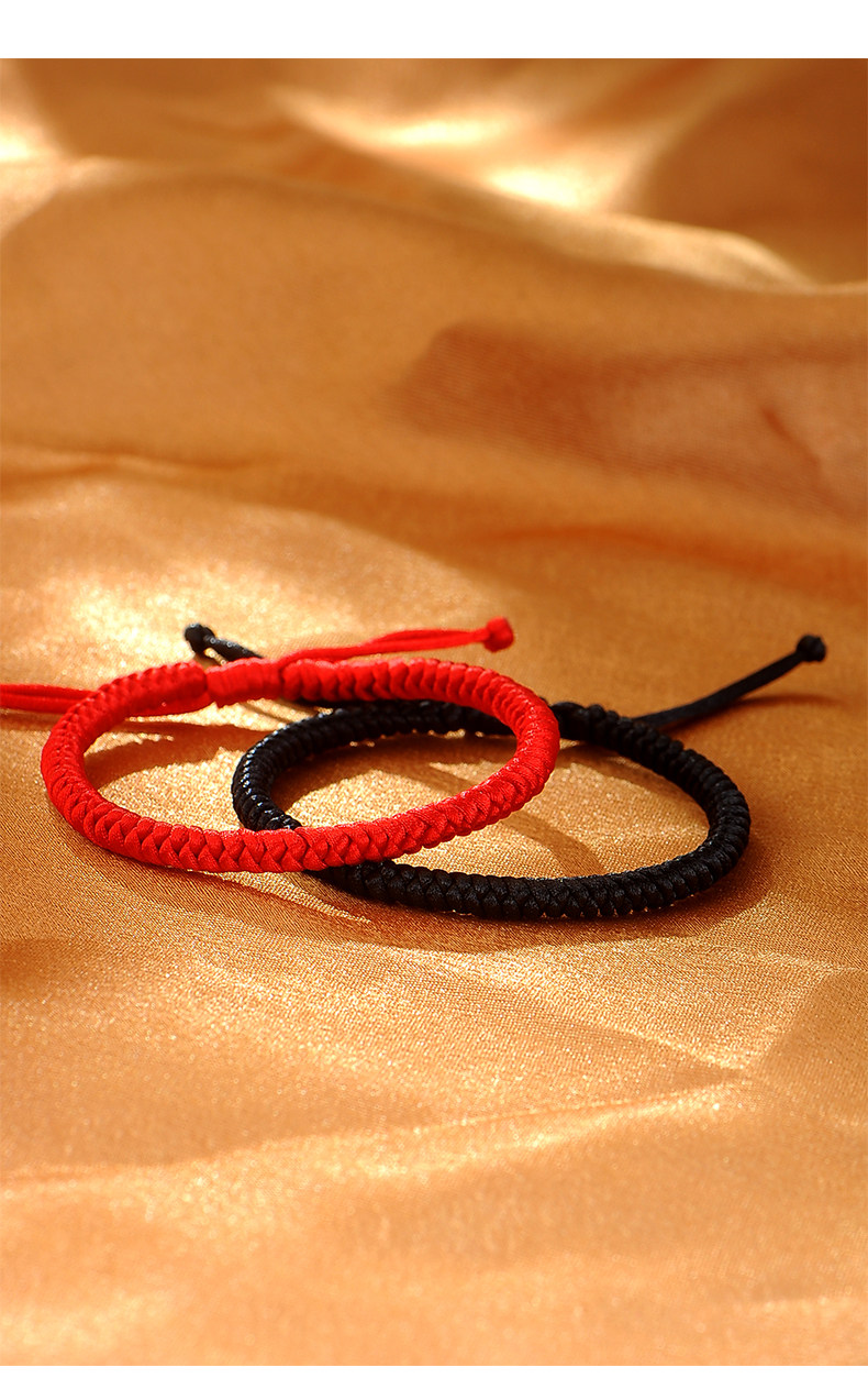 红绳金刚结手绳牛年手工编织纯银手链女情侣本命年男生日礼物