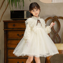 Girl Autumn Clothes Dress Dress New Spring Autumn Children Autumn Winter Foreign Air Princess Dress Long Sleeve Spring Dress Fluffy Dress