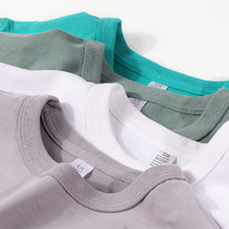 American retro heavy weight 300g solid color thick carbon abrasive T-shirt men cotton summer trend loose short sleeve