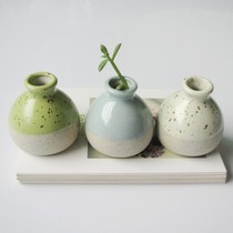 Jingdezhen handmade mini macaron flowerpot small flower bottle ceramic decoration desktop ornaments hydroponic flower Ware