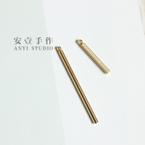 Copper plated 14K gold one-word stick pendant round stick Square stick geometric pendant diy jewelry accessories copper bar