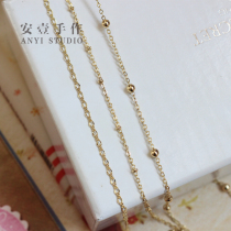 Copper plated 14K gold bead chain barrier bead chain 8-character mother chain Handmade diy necklace bracelet tassel material
