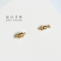 Magnetic iron buckle copper gold plated 14K gold necklace bracelet closing buckle cylindrical egg-shaped belt hanging hand diy