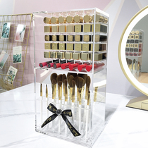 Lipstick lip glaze storage box Cosmetics makeup brush multi-function storage brush bucket dust-proof transparent acrylic drawer