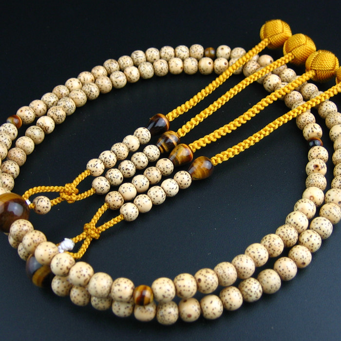 妙莲花日本唐密东密念珠真言宗星月菩提108颗佛珠虎眼石佛头包邮