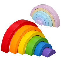Monteshi rainbow building blocks assembly toys educational semi-circular arch bridge stacked music board kindergarten childrens early education Enlightenment