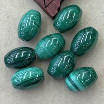 Qiaoyi jewelry 8179 natural raw ore malachite barrel beads loose beads Road Pass DIY jewelry accessories 10*14mm