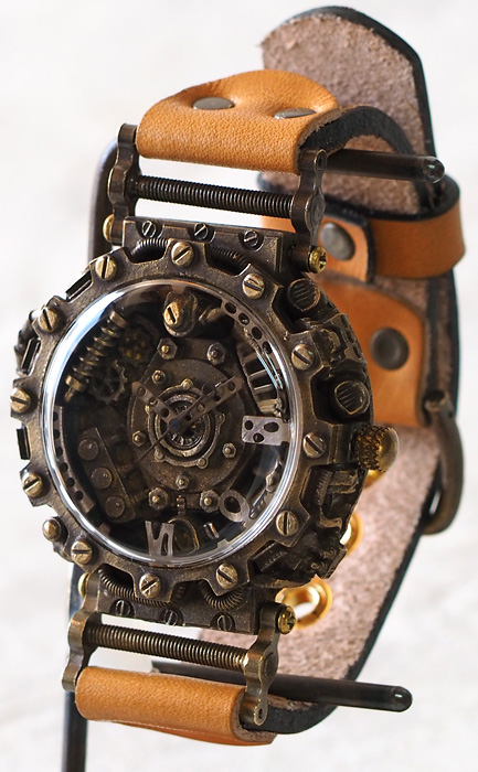 日本代购直邮蒸汽朋克风复古黄铜纯手工制作手表ks 日本制男女表_双氙