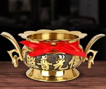 Buddha gift Buddha furnace line aromatherapy incense incense burner 10 inch double earrings Lotus Edge Buddha light has pure copper incense burner