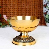 Copper bowl oil lamp Pure Copper Buddha lamp Edible oil Liquid ghee lamp holder Buddha Hall Household lamp for Guanyin