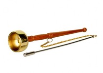 Buddhist supplies copper chanting musical instruments Taiwan pure copper Qingqing wooden handle good sound