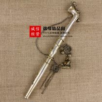 Antique made old white copper cigarette bag dry pipe pipe traditional old-fashioned dry smoke bag length 35cm