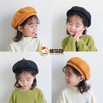 Childrens beret girls hat Korean version of autumn and winter Korean Western style tide hat Baby winter fashion pumpkin bud hat