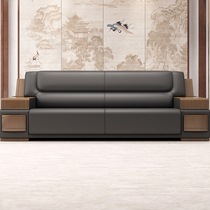 Office sofa Chinese modern business reception room leather office sofa tea table combination furniture