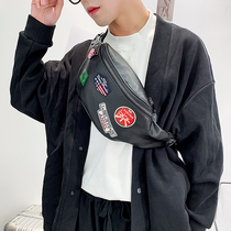 2021 New Fashion men bag Korean leather Street bag tide men badge shoulder bag casual riding satchel bag