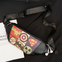 Trend Personality Collision Color Printed Pattern Chest Bag Rivets Pouch Cortical Youth Small Purse Cell Phone Satchel Backpacks