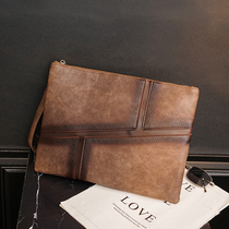 Harajuku Mens Handbag Japanese Mens Bag 2021 Geometry Wrist Bag Joker Contrast File ipad Bag