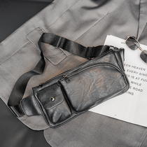 2022 new Korean version Mens Pack Han Edition Mens Chest Bag Cortex Casual Trend Backpack Breast front bag for mens purse