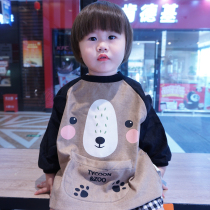 Baby cover Autumn and winter corduroy baby reverse dressing Boy girl baby eating bib Childrens waterproof protective clothing