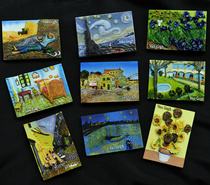 Resin creative classic Van Gogh world famous painting Three-dimensional relief tourist souvenir magnetic refrigerator stickers 3