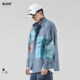 Bjhg spring hip hop long sleeve shirt coat men's fashion Japanese loose color contrast trend Korean style printing shirt Bjhg spring hip hop long sleeve shirt coat men's fashion Japanese loose color contrast trend Korean style printing shirt
