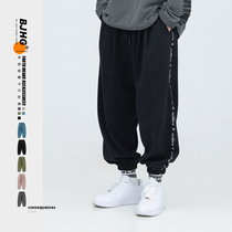 (Tide woo exclusive) BJHG autumn string pants mens Tide brand Korean sports leisure pants Joker pants