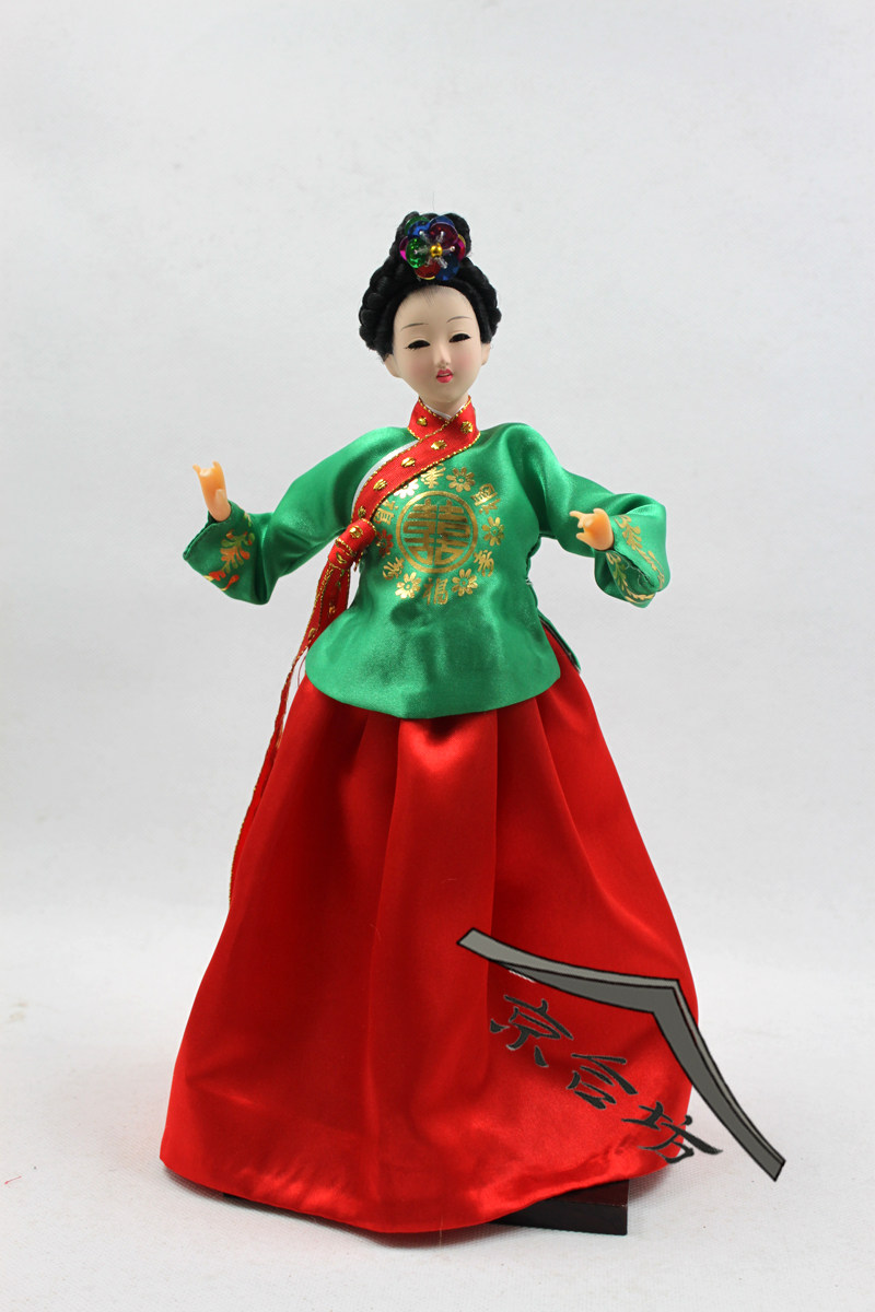 韩国人像人形15 古装剧拍戏绢人 美女人形 桌面装饰 海外工艺品