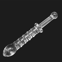 Men and women masturbation equipment transparent ice fire glass penis Crystal anal plug couple sex toys adult massage stick