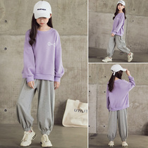 Tide Card Girl Trendy Suit 2022 New Spring Dress CUHK Child Polenta Child Girl Internet Red Two-piece Set