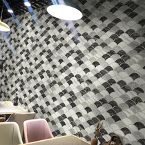Nordic fish scales fan and style fashion wallpaper irregular abstract Living Room restaurant background wall mosaic wallpaper roll