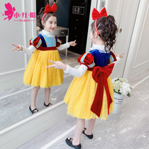 3 snow white skirt children autumn dress 4 girls autumn dress 2021 New 5 foreign style 6 childrens clothing 7 years old