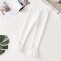 Girls autumn leggings lace spring and autumn little girl trousers Spring and Autumn wear foreign children butterfly white pants