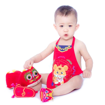 Handmade Diy Pure Cotton Red Belly Pocket Embroidered Bull year baby pregnant woman self-embroidered beginner baby with belly button