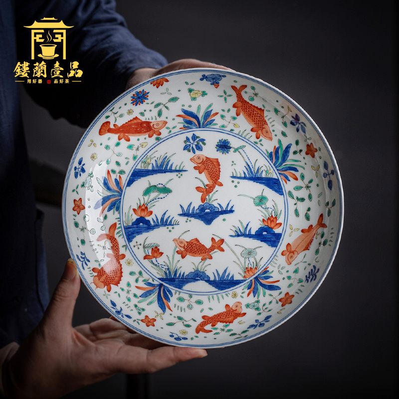 Jingdezhen checking ceramic bucket color lotus left algal tray was home tea tea pet accessories accessories furnishing articles