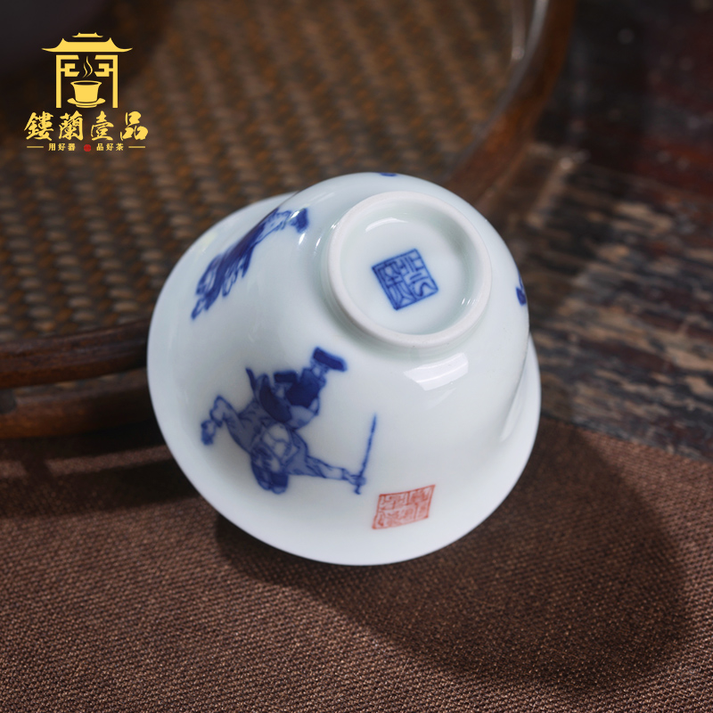 Jingdezhen ceramic hand - made porcelain of the extension line only two or three tureen tea bowl of kung fu tea set a single CPU