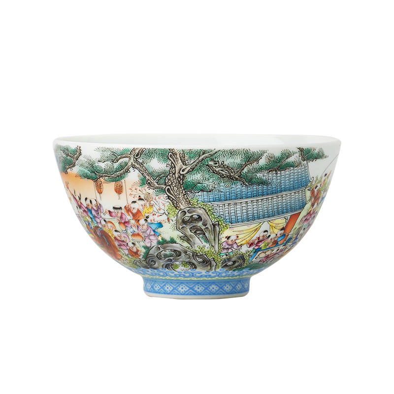 Jingdezhen ceramic all hand - made pastel the ancient philosophers figure master cup single CPU kung fu tea bowl of large sample tea cup tea cups